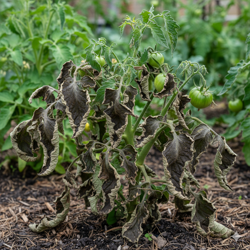 Décoloration et feuilles torsadées